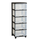 5 Drawer System 20L Drawer System 37x39x100cm black|translucent