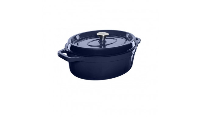 malmpott Grand Feu, ovaalne "Casserole" kaanega, 5.6l, sinine