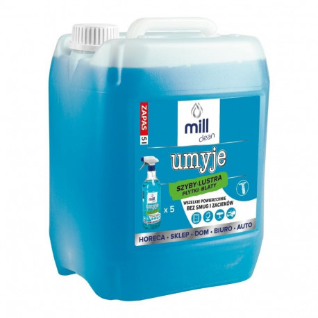 MILL CLEAN CLEANS 5 liters. A liquid cleaner for windows, mirrors, tiles, and countertops. It remove