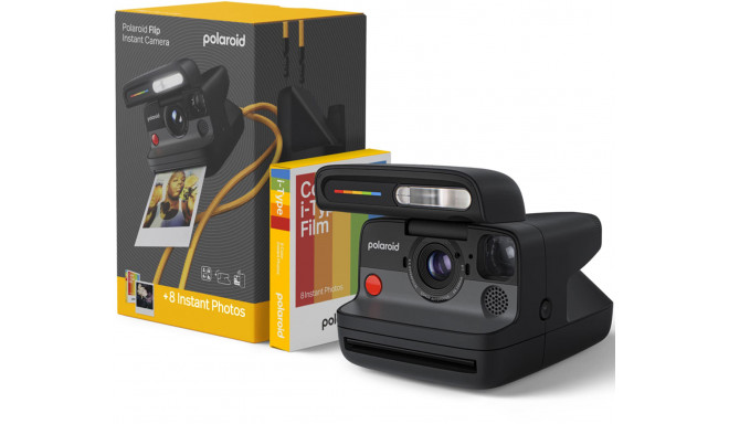 Polaroid Flip, black + Color Film Bundle (8 photos)