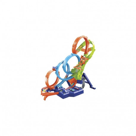 Hot Wheels Action 4-Loop Crash Out Track Set with Motorized Booster & 1:64 Scale Toy Car