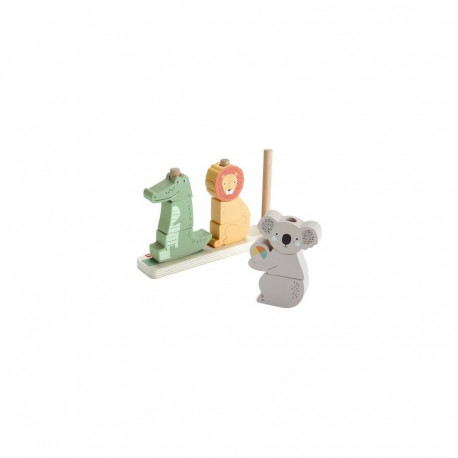 Fisher-Price Wooden Stack & Sort Animals Baby & Toddler Toy, 10 Wood Pieces