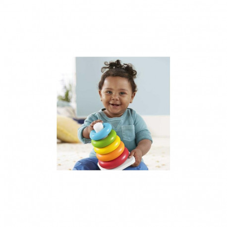 Fisher-Price Rock-a-Stack Ring Stacking Toy for Infants, Made with Plant-Based Materials