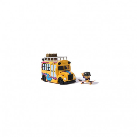 Tech Deck Sk8 Crew 2-in-1 Transforming Ultra Sk8 Bus & Storage with Fingerboard & Figure, Co