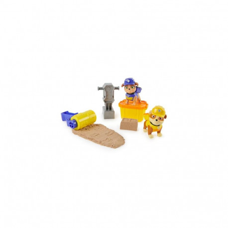 Rubble &amp; Crew, Rubble and Mix Action Figures Set, with 3 oz of Kinetic Build-It Sand and 2 H
