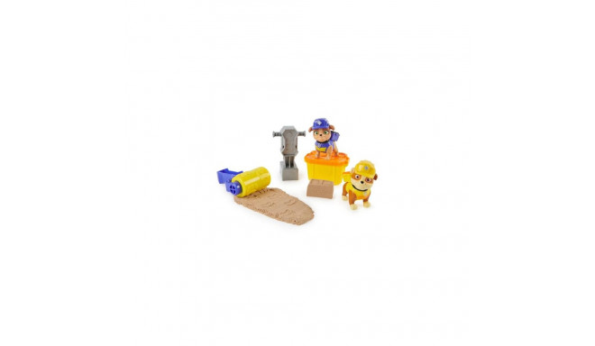 Rubble &amp; Crew, Rubble and Mix Action Figures Set, with 3 oz of Kinetic Build-It Sand and 2 H