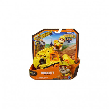 Rubble &amp; Crew , Rubble’s Bulldozer Toy Truck with Movable Parts and a Collectible Action Fig