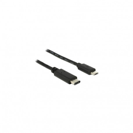 DeLOCK 0.5m, USB2.0-C/USB2.0 Micro-B USB cable Micro-USB B USB C Black