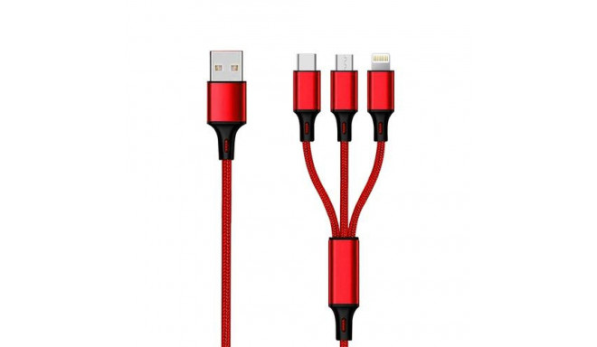 2GO 797150 USB cable 1.5 m USB B USB C/Micro-USB B/Lightning Red
