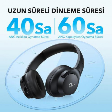 Soundcore Q20i Beyaz Headset Wired Head-band Calls/Music USB Type-C Bluetooth White