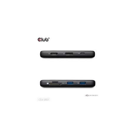 CLUB3D 8-1 Portable Dock USB Type-C® 10Gbps to HDMI™ and DisplayPort™ 8K30Hz PD Max.100Watt