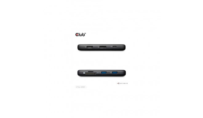 CLUB3D 8-1 Portable Dock USB Type-C® 10Gbps to HDMI™ and DisplayPort™ 8K30Hz PD Max.100Watt