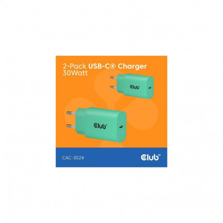 CLUB3D 2-Pack USB C Charger 30 Watt Whit