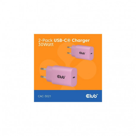CLUB3D 2-Pack USB C Charger 30 Watt Whit