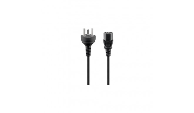 Goobay IEC Cord Denmark Type K, 2 m, Black
