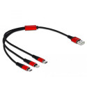DeLOCK USB Charging Cable 3 in 1 for Lightning / Micro USB / USB Type-C 30 cm