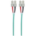 Intellinet Fiber Optic Patch Cable, OM3, SC/SC, 1m, Aqua, Duplex, Multimode, 50/125 µm, LSZH, Fibre,