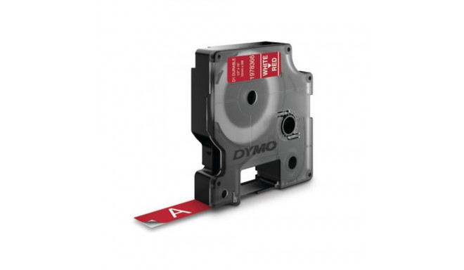 DYMO D1 Durable - White on Red - 12mm
