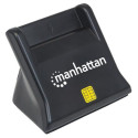Manhattan USB-A Smart/SIM Card Reader, 480 Mbps (USB 2.0), Desktop Standing, Friction Type compatibl