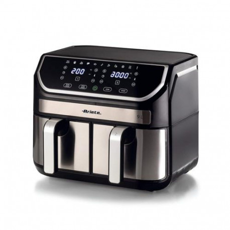 Ariete 4625/00 Double 9 L Stand-alone 2100 W Hot air fryer Black, Silver