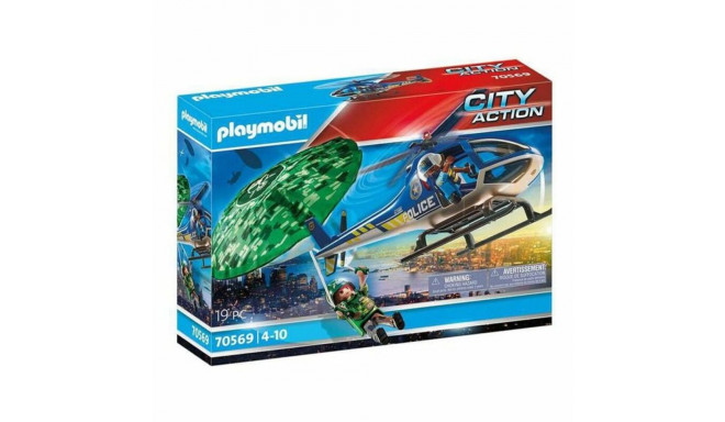 Playset  City Action Police helicopter: Parachute Chase Playmobil 70569 (19 pcs)
