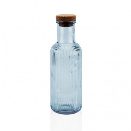 Water bottle Versa Blue Glass 1 L 8,7 x 27,8 x 8,7 cm