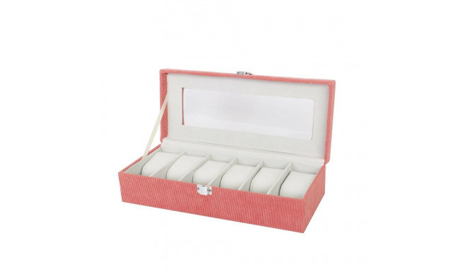 Box for watches Versa Red Polyester 13,5 x 9 x 30,5 cm