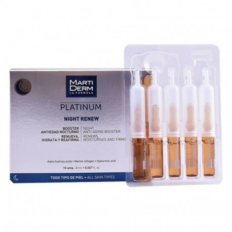 Ampoules Martiderm Platinum Night Renew - 10 Units