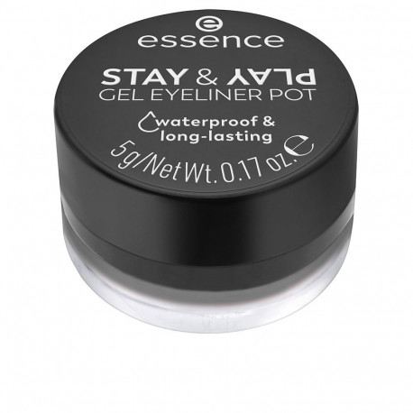 ESSENCE STAY & PLAY eyeliner gel en tarro #01-Black 5 gr