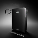 Powerbank SBS 20000 mAh 20W with built-in USB-C cable and digital display - black