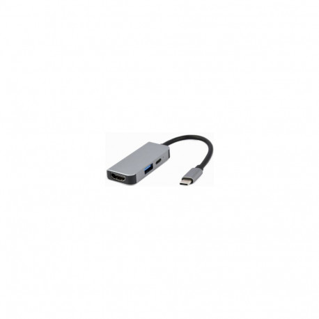 Docking station Gembird USB Type-C 3-in-1 Silver