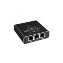 QOLTEC 52294 Etherneti jagaja mini lüliti 1x3 RJ45 1000Mb/s USB C alumiinium