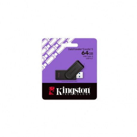 Kingston USB-mälupulk DataTraveler Exodia S 64GB USB Type-A, must