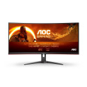 AOC G2 CU34G2XE/BK LED ekraan 86.4 cm (34") 3440 x 1440 pikslit Wide Quad HD LCD must, punane