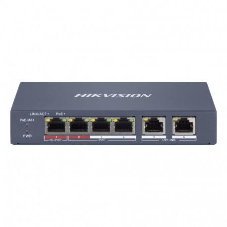 Hikvision DS-3E1106HP-EI network switch Managed Fast Ethernet (10/100) Power over Ethernet (PoE) Gre