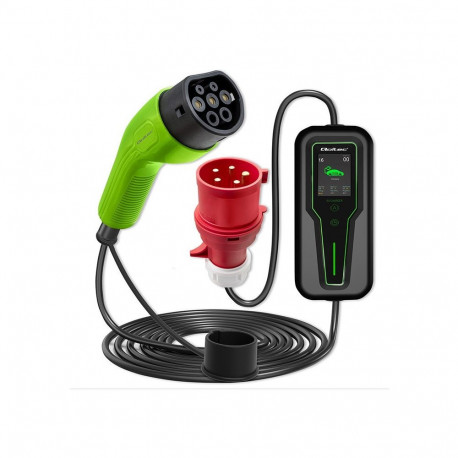 Qoltec Mobile EV Car Charger Adjustable 2in1 Type2 | 7kW | CEE 3 PIN | 230V | LCD | Portable | Wallb