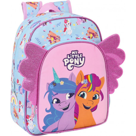 My Little Pony seljakott 34cm, helesinine/roosa