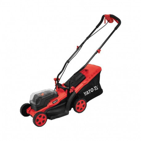 Yato YT-85220 Akumulaatoriline muruniiduk, 36V, 2x18V, 2x2Ah, 340mm, 20-65mm, 3300min⁻¹, 35l, IPX1