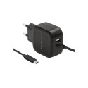 Charger - Qoltec 50190 17W 3.4A USB & USB Type C Black