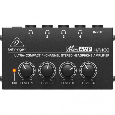 Audio Equipment - Behringer HA400 4-Channel Stereo Headphone Amplifier 6.3mm
