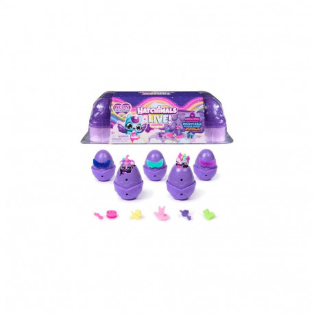 Hatchimals Alive, Neon Rainbow Egg Carton Toy with 5 Mini Figures in Color Reveal Eggs & 11