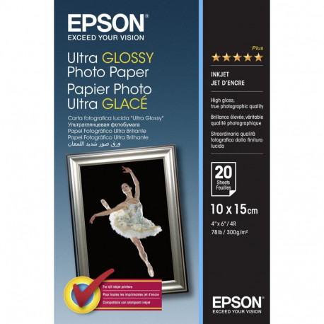 Epson üliläikiv fotopaber 10x15cm, 20 lehte, 300g S 041926