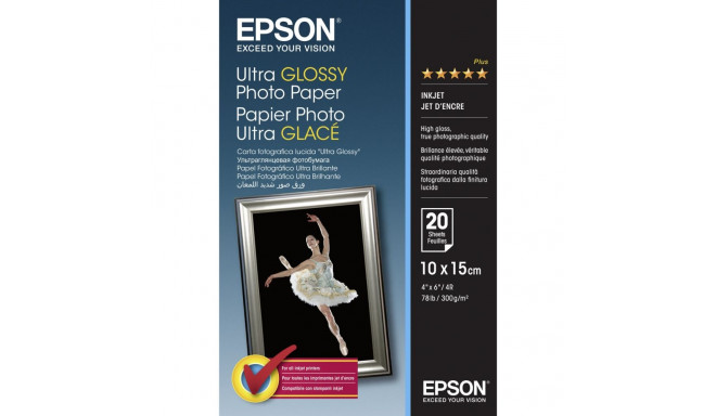Epson Ultra Glossy Photo Paper 10x15cm, 20 sheet, 300g S 041926