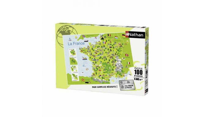Puzzle Nathan Map of France 100 Pieces (100 Units)