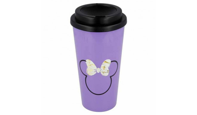 Glass with Lid Minnie Mouse 01049 (520 ml)