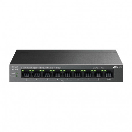 TP-Link võrgulüliti LiteWave LS109P haldamata Fast Ethernet (10/100) Power over Ethernet (PoE), must