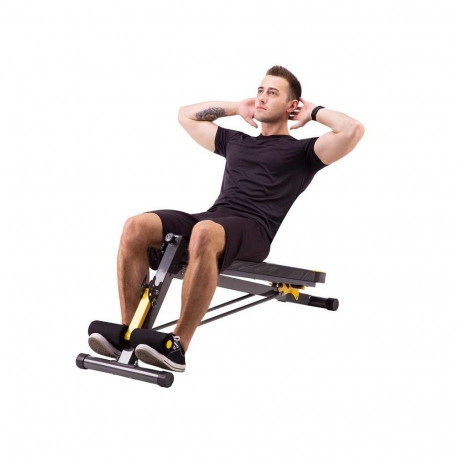 HMS Fitness LSR8311 lame jõutreeningupink reguleeritav iste kodu must, kollane