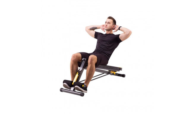 HMS Fitness treeningpink LSR8311 sirge reguleeritava istmega kodune, must, kollane