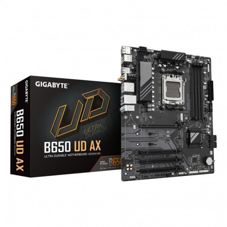 GIGABYTE emaplaat B650 UD AX AMD Ryzen 9000 Series protsessoritega 6+2+2-faasiline VRM kuni 7600MHz 