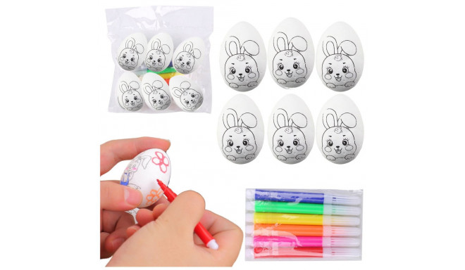 Jajka Wielkanocne Styropianowe Do Malowania Pisaki Wzór Zając D 6szt